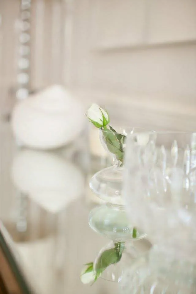 White rose in a glass vase