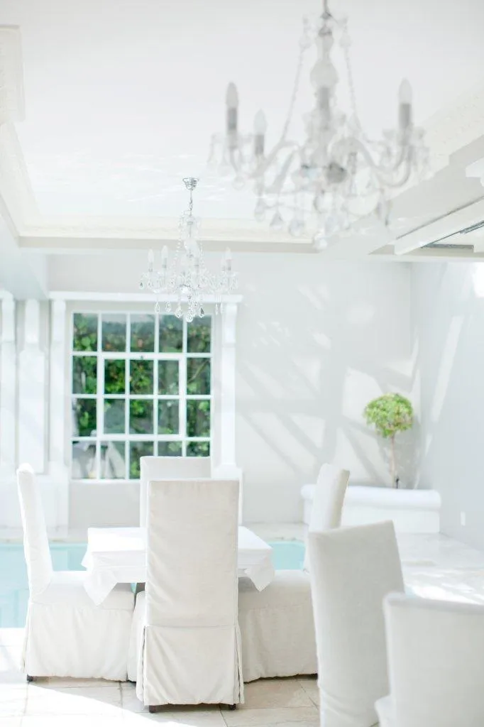 Poolside breakfast setting at Banksia Boutique