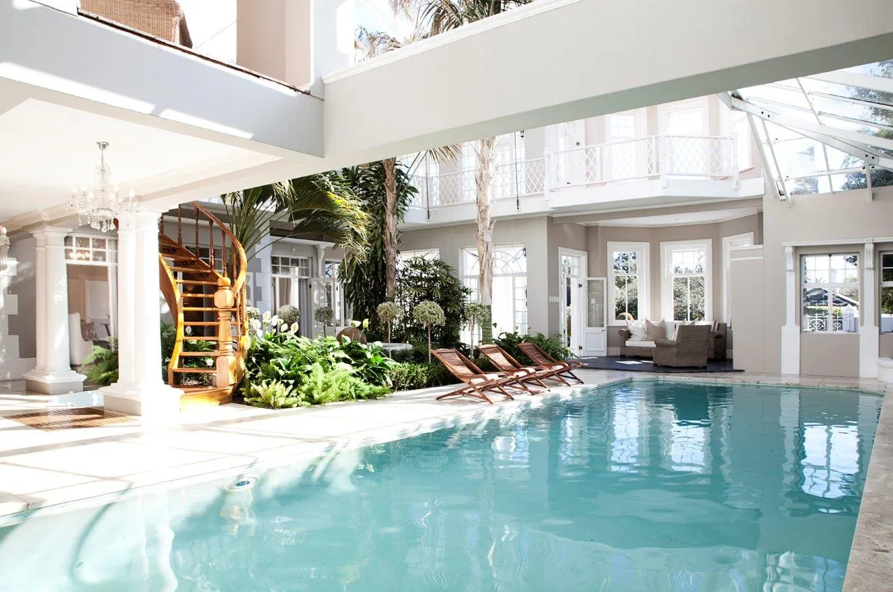 Indoor pool and water garden at Banksia Boutique