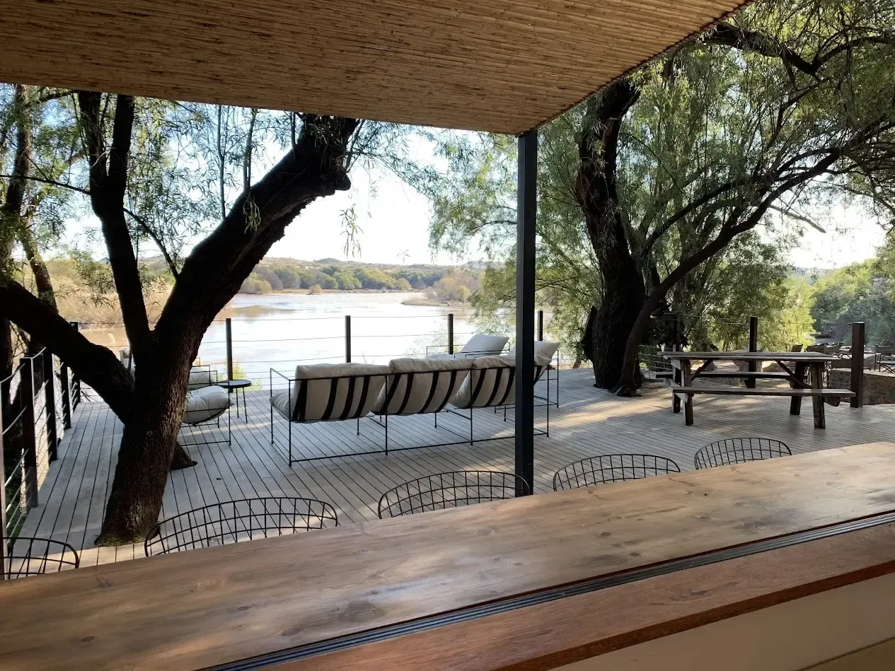 The River House deck overlooking the Orange River
