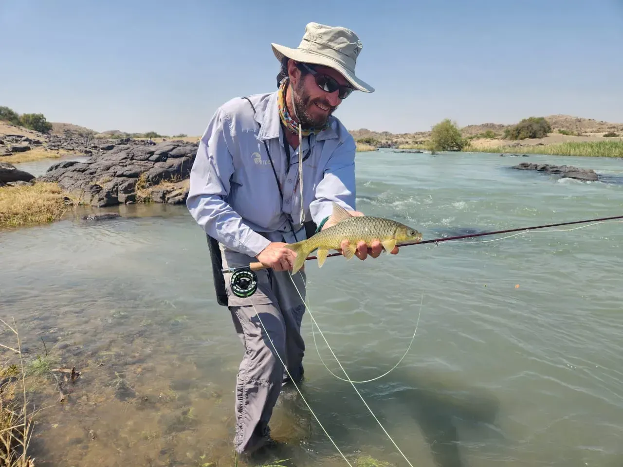 Fly fishing in the Orange River