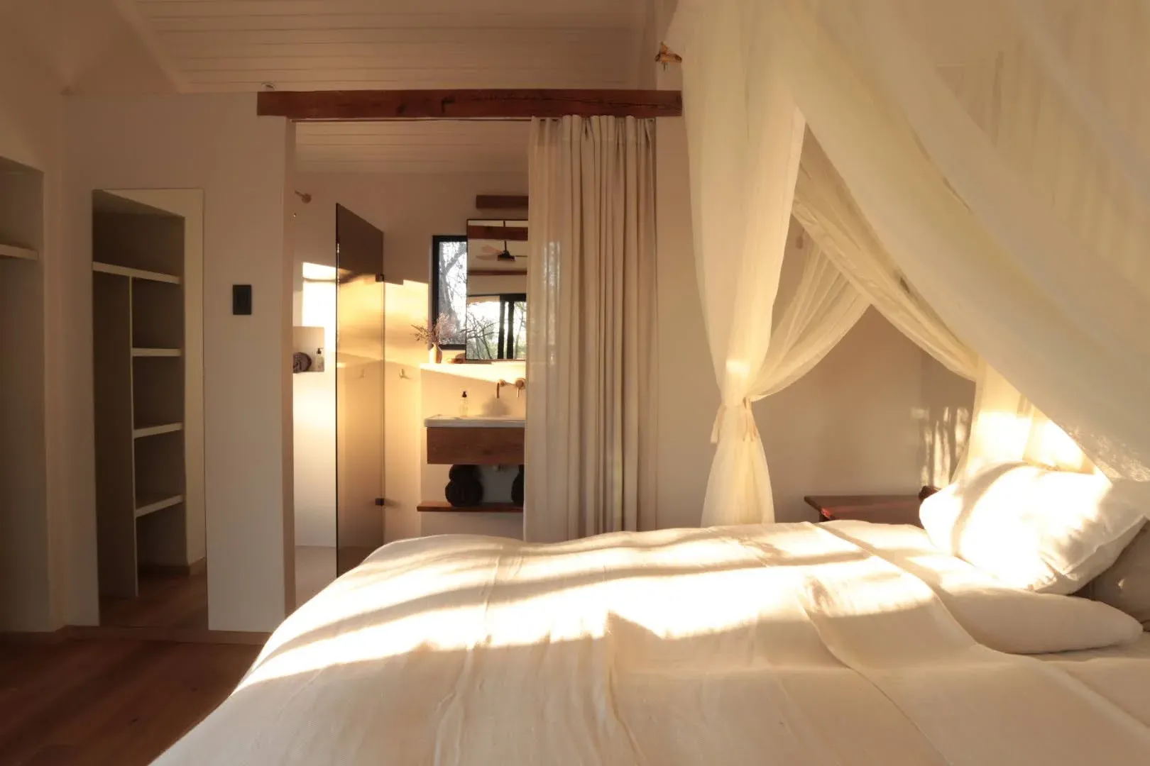 The open-plan living area inside The River House