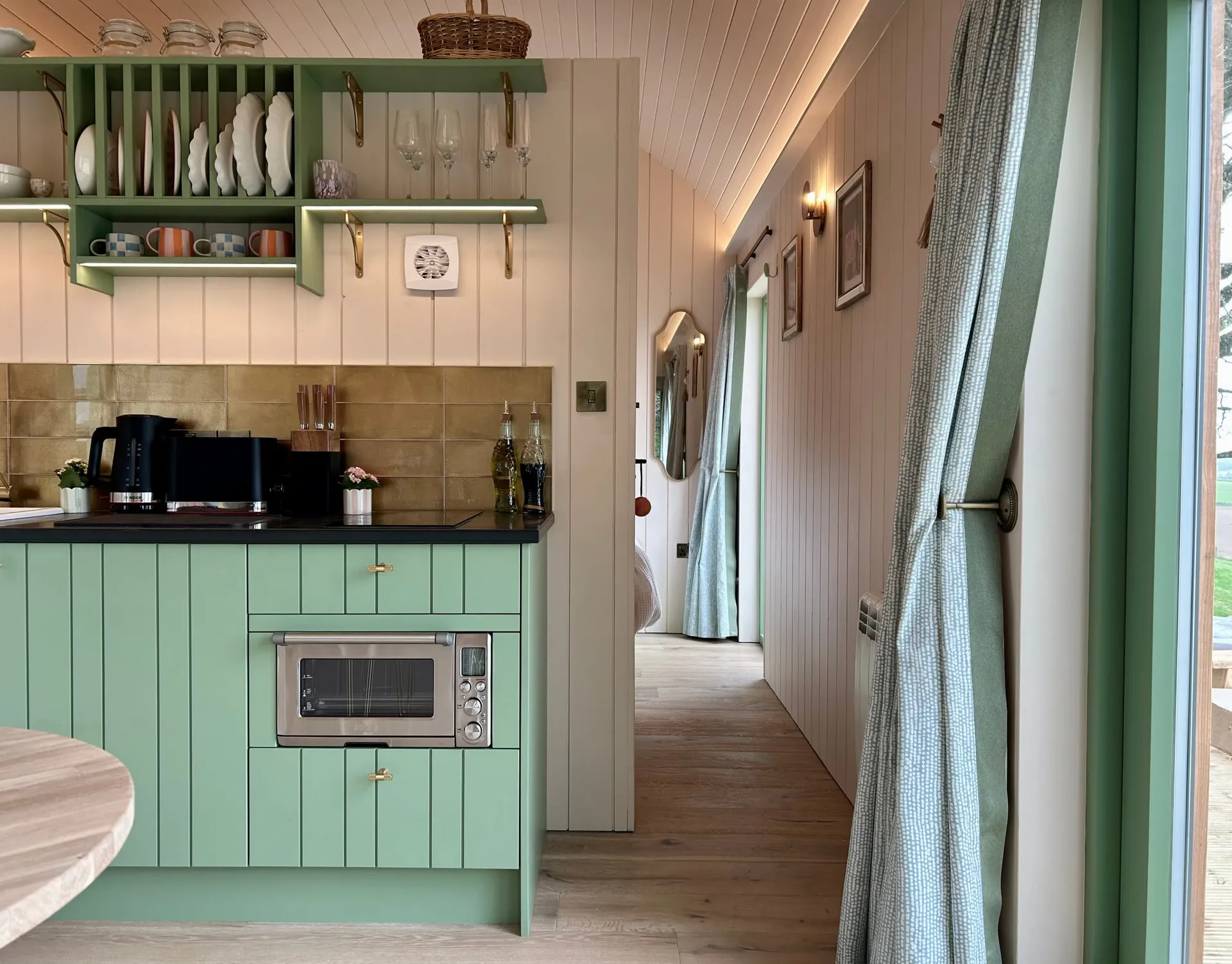 Fairlight's kitchen looking through to the hallway