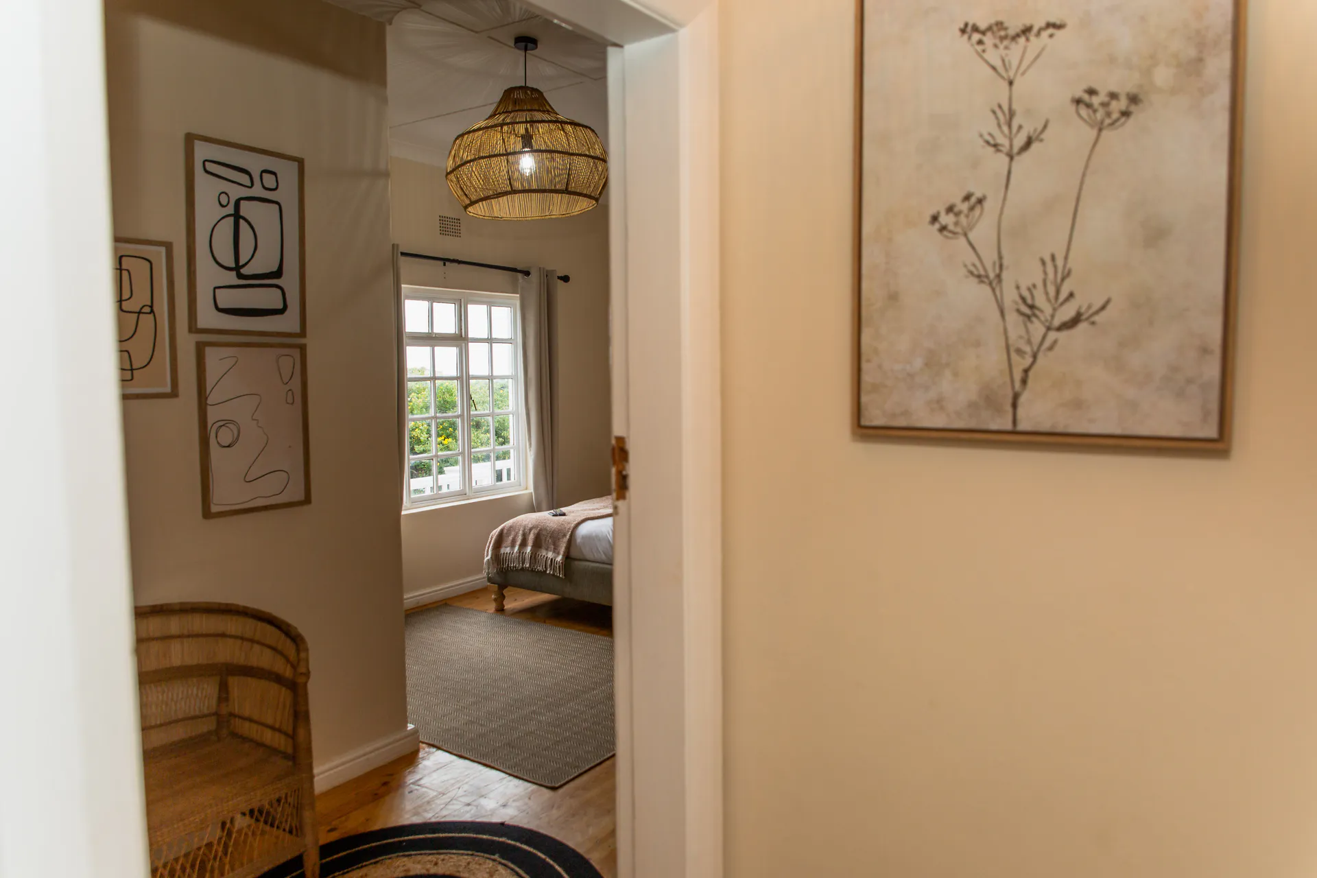 Hallway looking into a Ground Floor Apartment bedroom