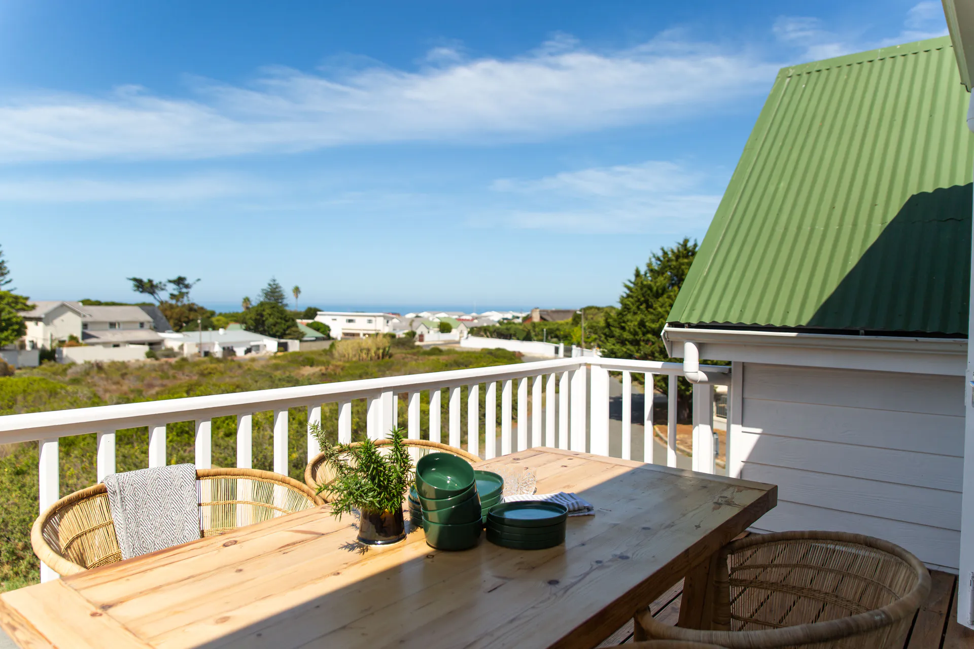 Sea Facing Apartment balcony looking toward Hermanus and the sea