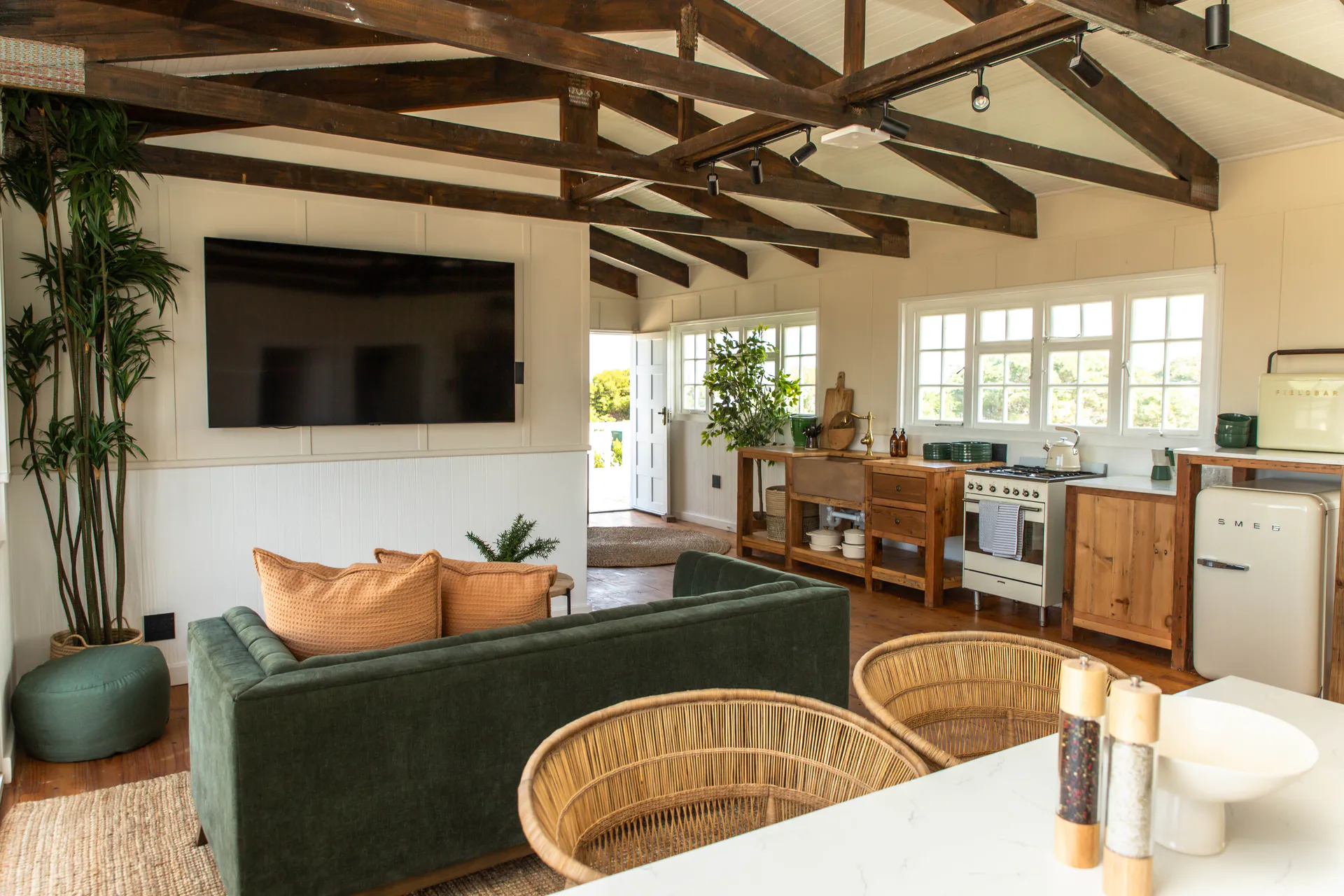Open-plan living and kitchen in the Sea Facing Apartment