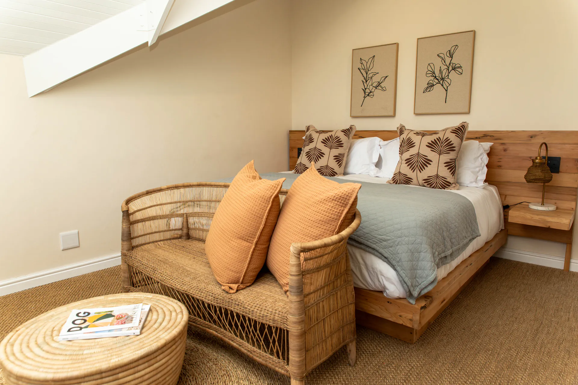 Second Sea Facing Apartment bedroom with botanical prints