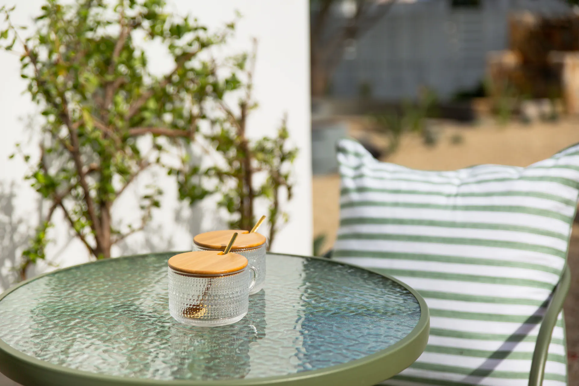 Outdoor table at the Family Room patio