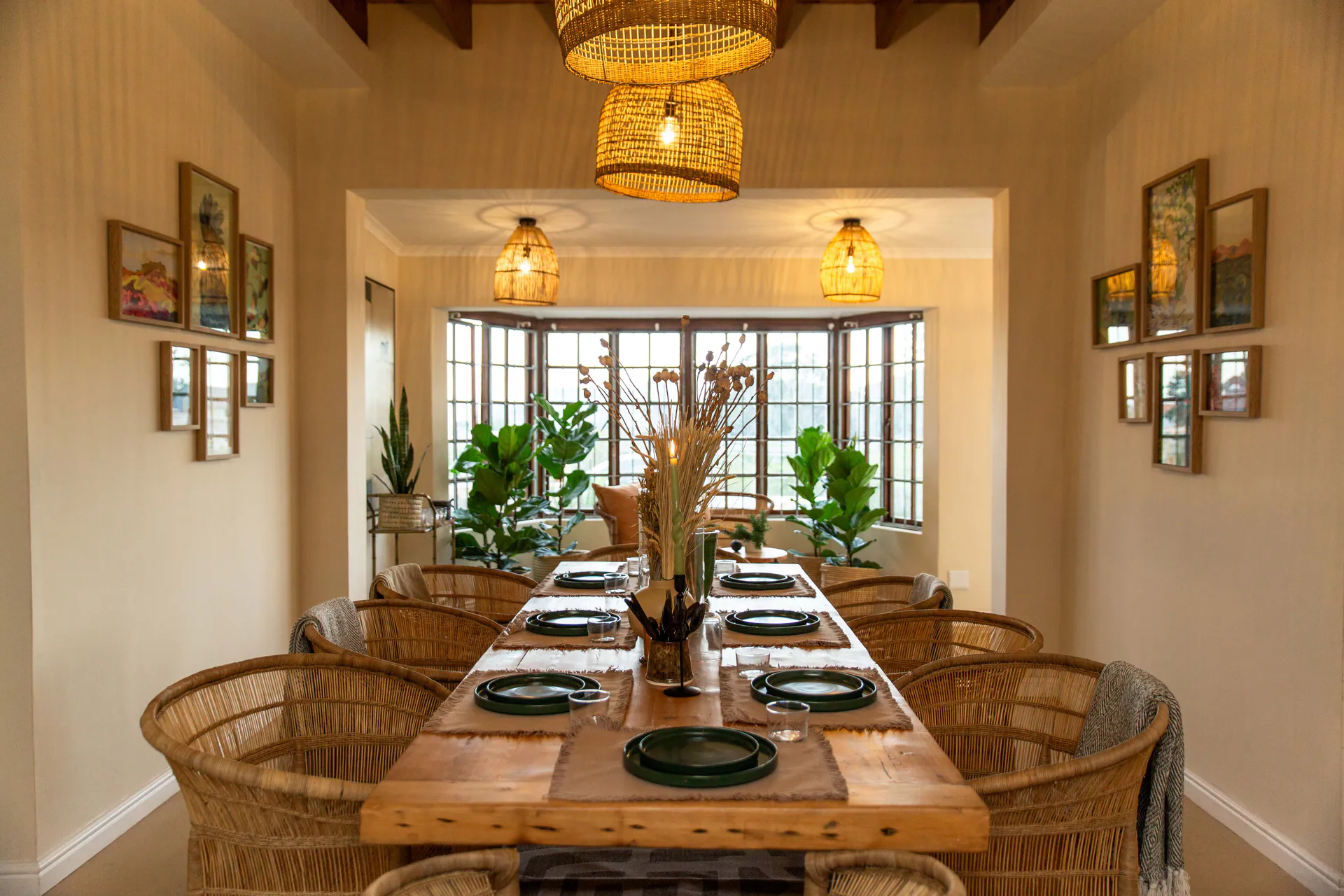 Ground Floor Apartment dining room looking toward the bay window