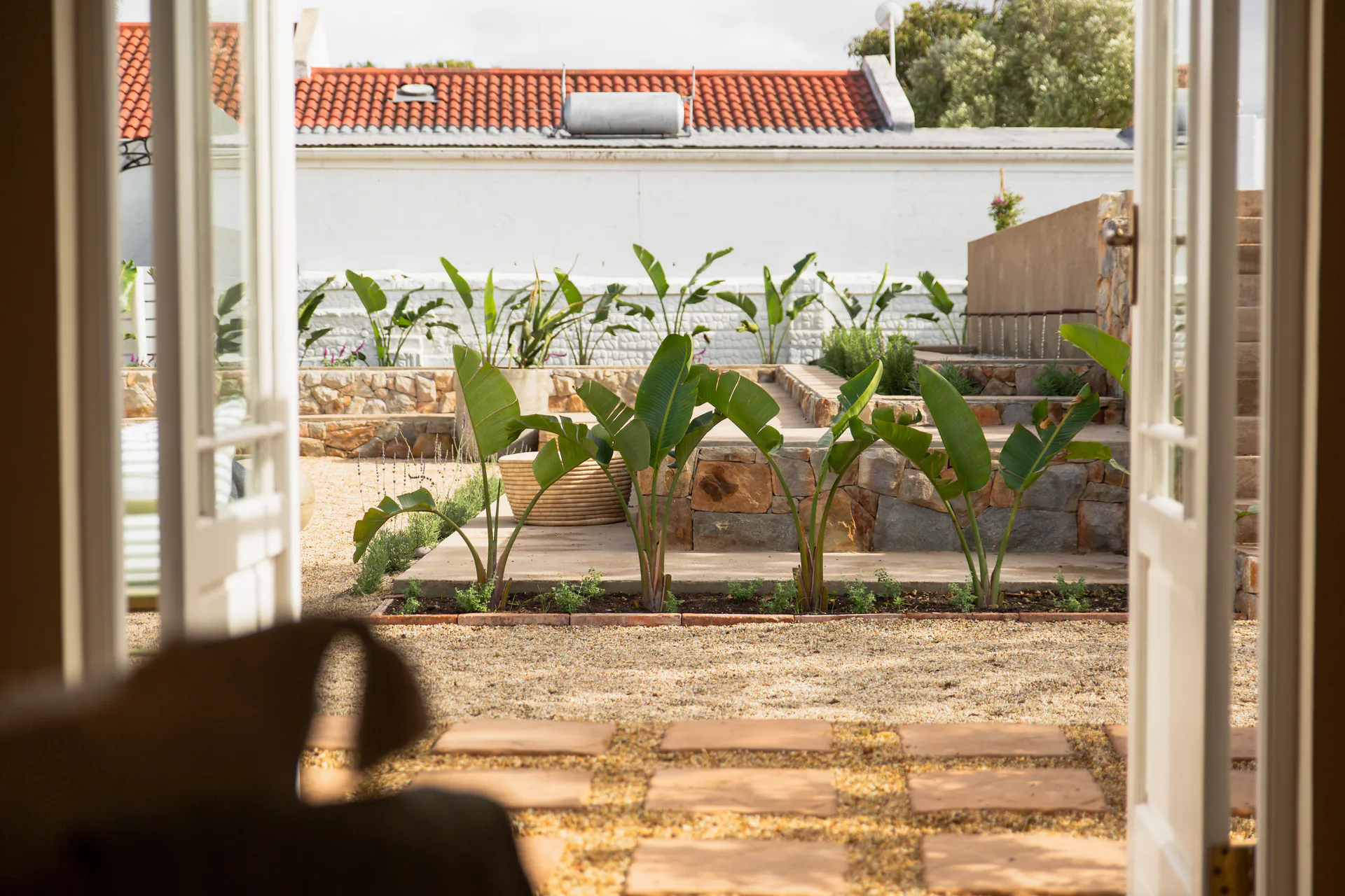 Garden courtyard from the Family Room doors