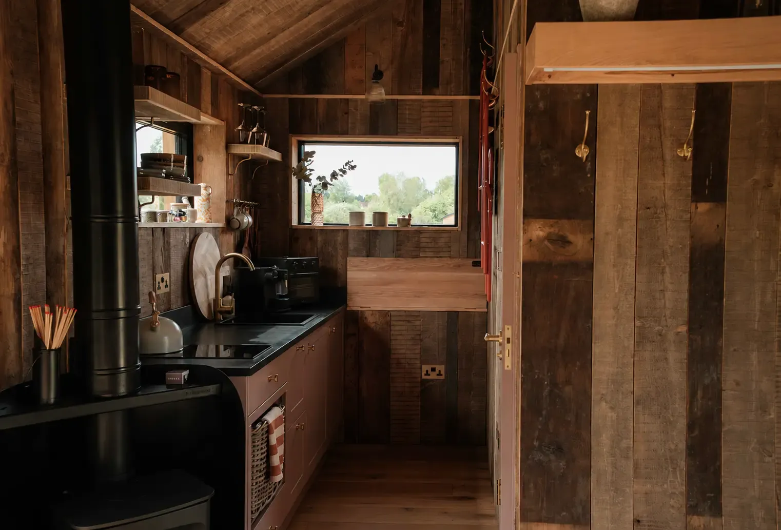 Rise cabin living space at The Wild Root