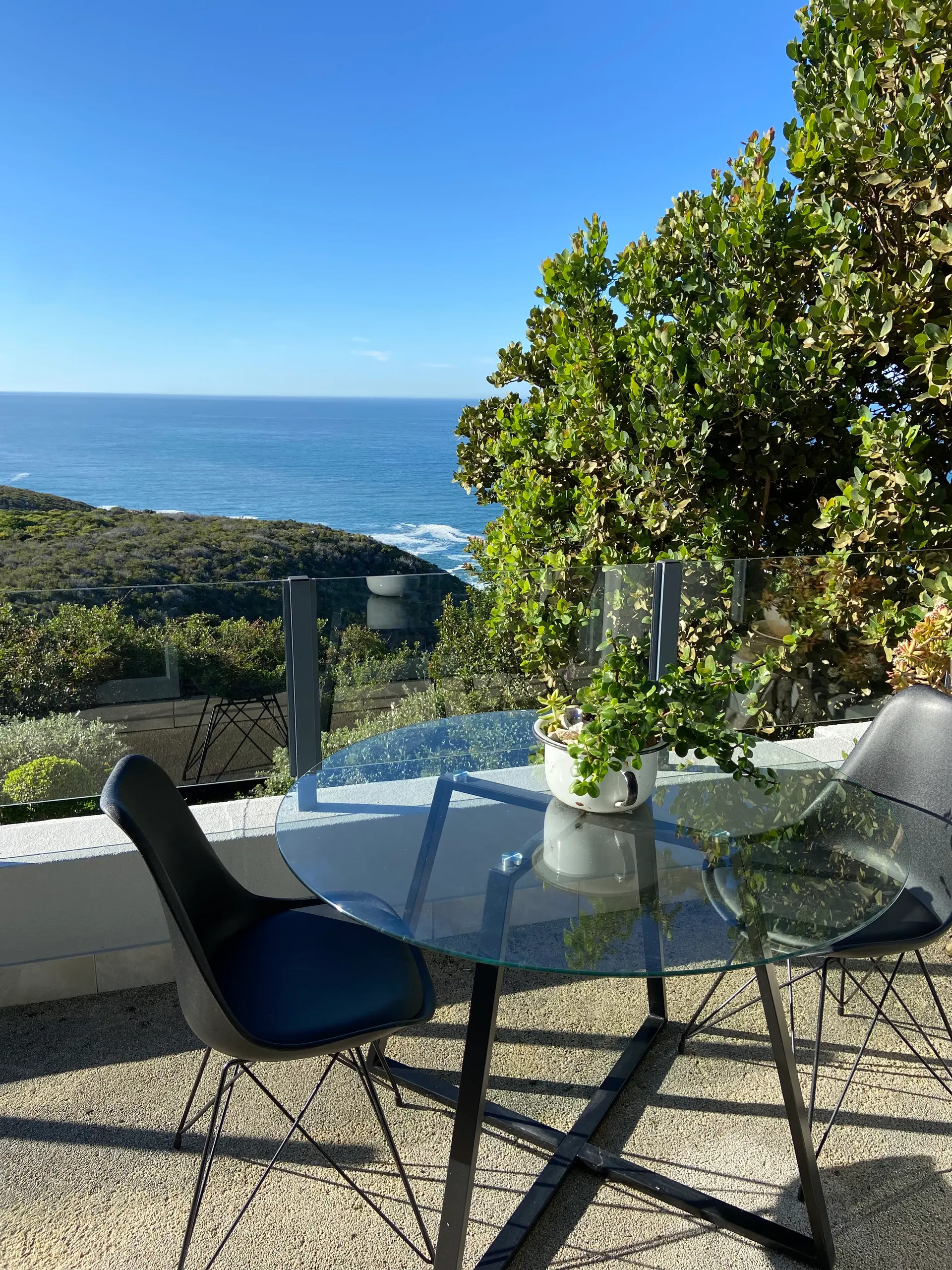 Sea-view balcony at Tranquillo overlooking Mossel Bay