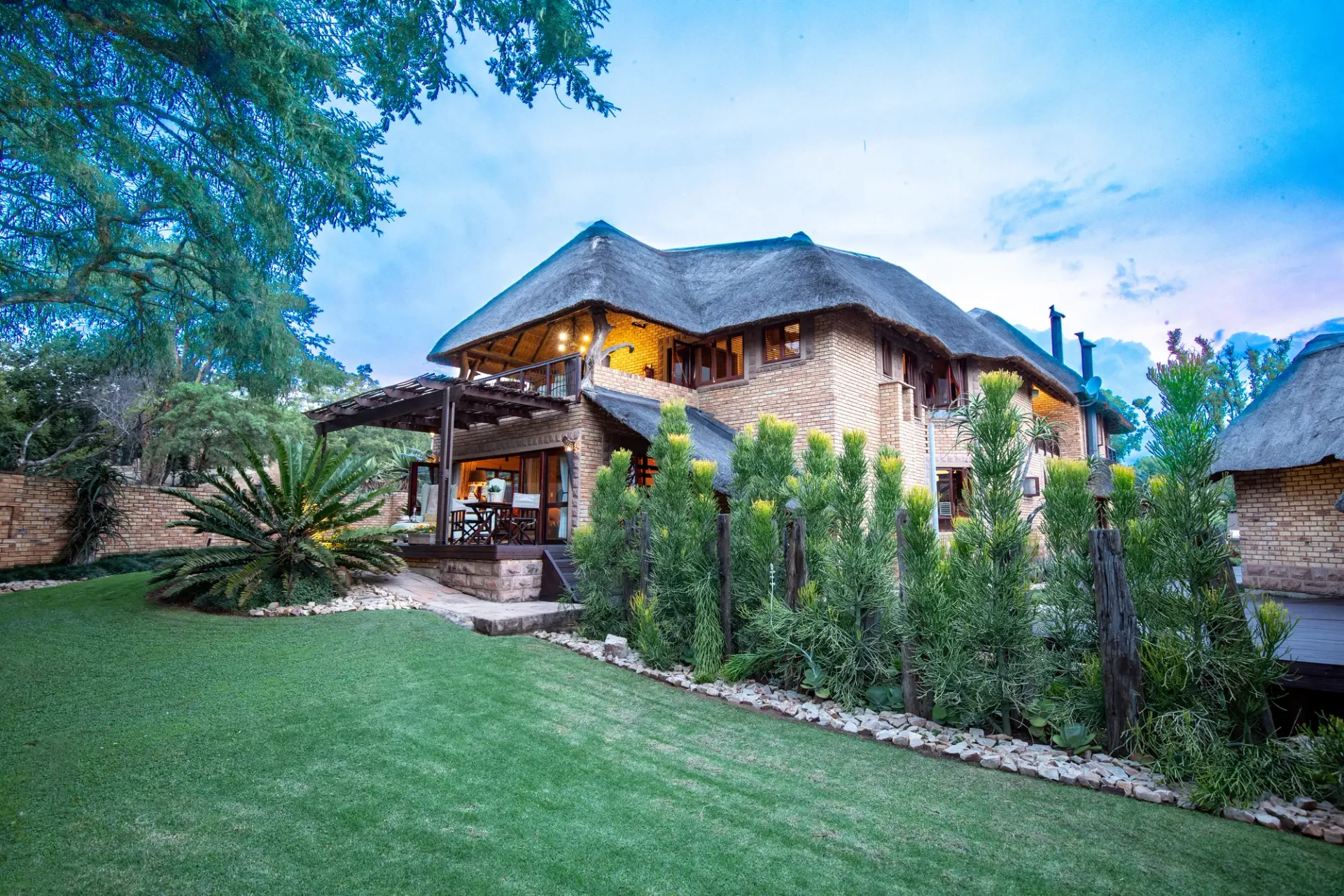Wings & Water guest villa surrounded by landscaped gardens
