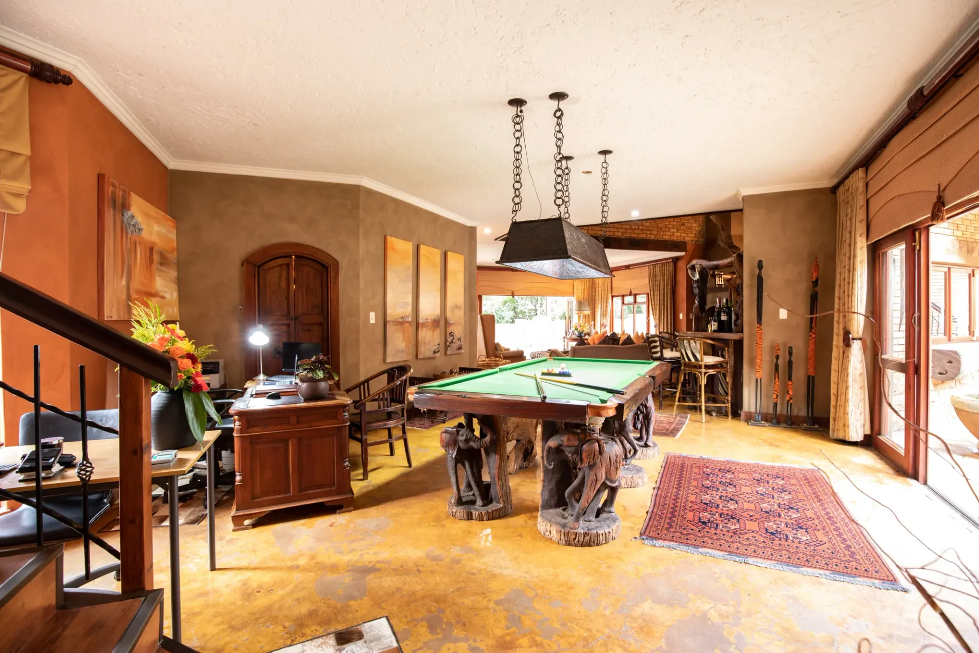 Shared living space at Wings & Water Guest Villas