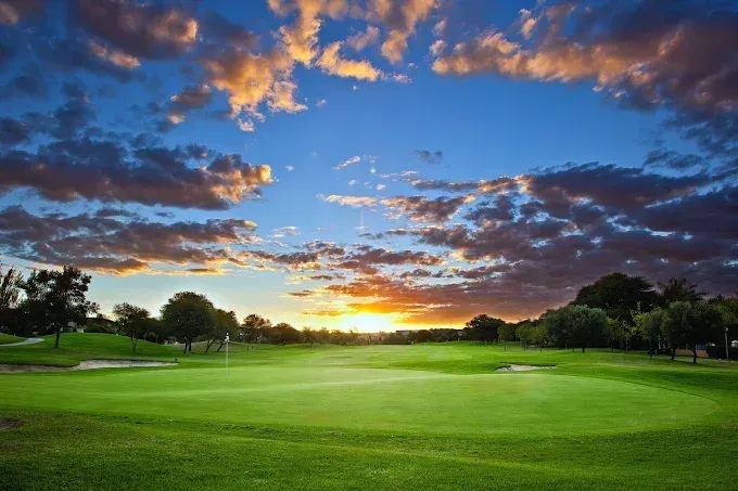 Silver Lakes golf course at sunset